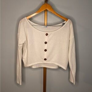 Cream Faux Button-Down Top